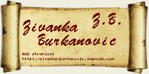 Živanka Burkanović vizit kartica